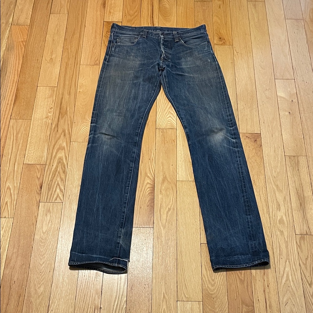 Momotaro Men's Straight Jeans - Dark Blue